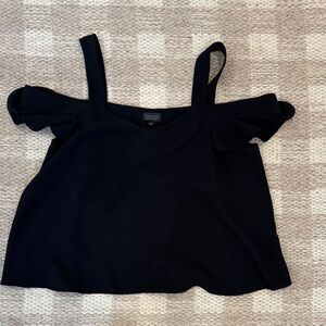 Topshop Elegant Black Off-Shoulder Crop Top